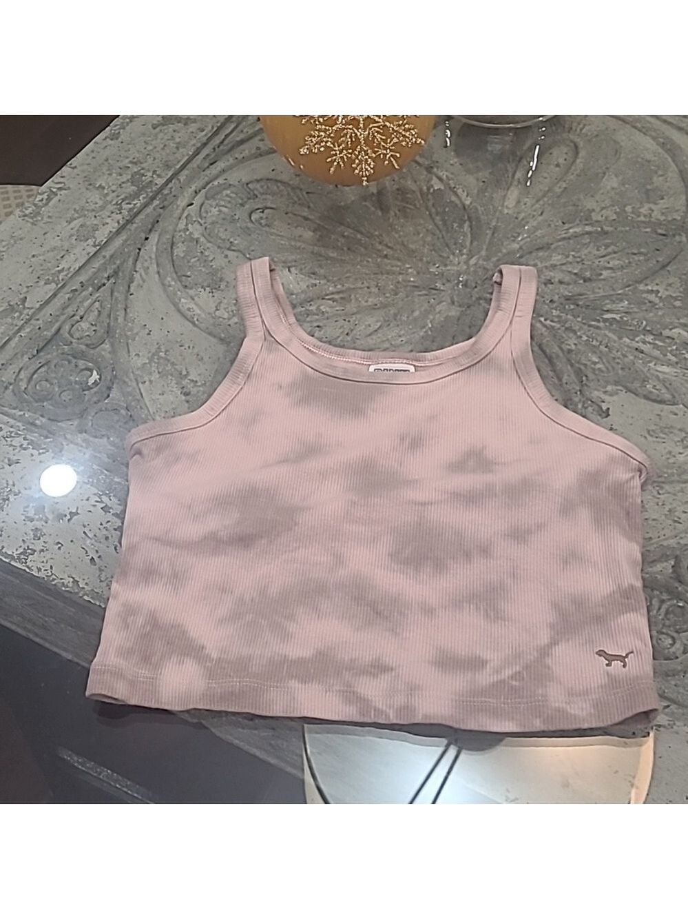 VICTORIA'S SECRET CROPPED ICED COFFE TIE DYE TANK TOP XS